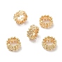 Eco-Friendly Rack Plating Brass Beads, Long-Lasting Plated, Lead Free & Cadmium Free, Flower