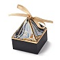 Paper Fold Gift Boxes, Triangular Pyramid with Word Only for You & Ribbon, for Presents Candies Cookies Wrapping