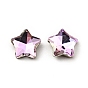 K9 Glass Rhinestone Cabochons, Flat Back & Back Plated, Faceted, Star