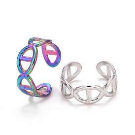 304 Stainless Steel Hollow Open Cuff Ring for Women