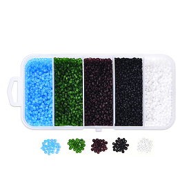 6000 piezas 5 colores cuentas de semillas de vidrio opaco esmerilado, rondo