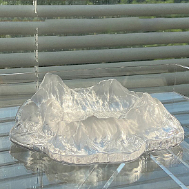 Cenicero de vidrio, decoración de mesa de oficina en casa, iceberg