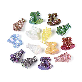 Непрозрачные акриловые бусины с УФ-покрытием, радужный, Рождественский колокольчик