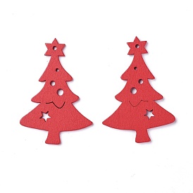 Poplar Wood Pendants, Dyed, Christmas Tree