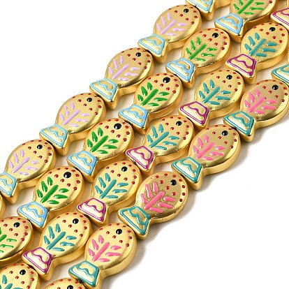 Бусины из стеклянной эмали, окрашенные методом запекания, рыба