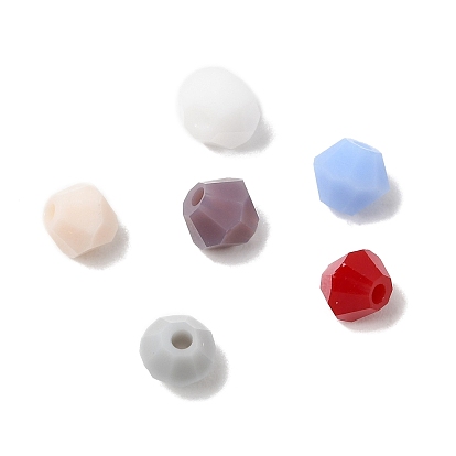 Непрозрачные стеклянные бусы, двухконусные, граненые