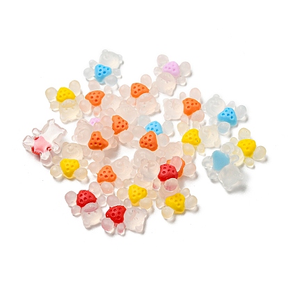 Luminous Transparent Resin Decoden Cabochons, Glow in the Dark Bear with Heart