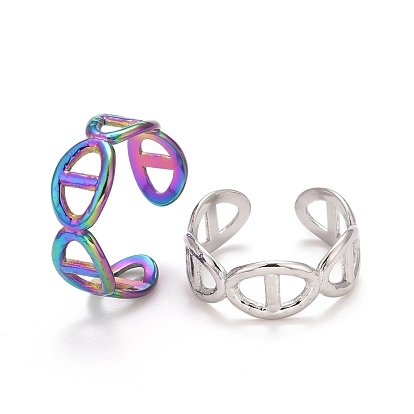 304 Stainless Steel Hollow Open Cuff Ring for Women