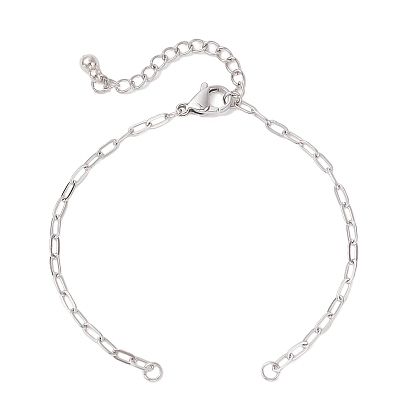 2.5мм 304 изготовление браслета-цепочки из нержавеющей стали со скрепками, не тускнеет