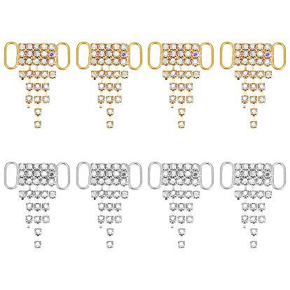 8 шт 2 цвета латунь стразы украшение для обуви, пряжки для туфель своими руками, треугольные