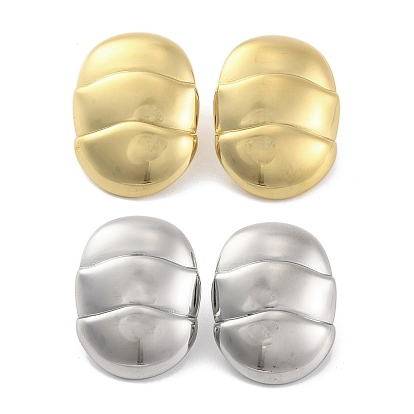 Ионное покрытие (ip) 304 серьги-гвоздики из нержавеющей стали для женщин, овальные