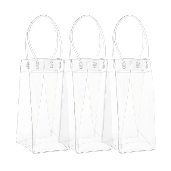 Transparente PVC-Plastiktüte zum Valentinstag mit Griff, Rotwein-Einkaufstasche