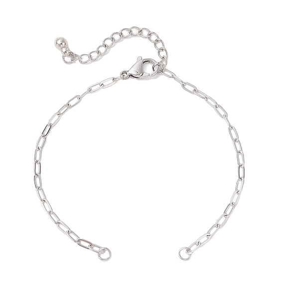 2.5мм 304 изготовление браслета-цепочки из нержавеющей стали со скрепками, не тускнеет