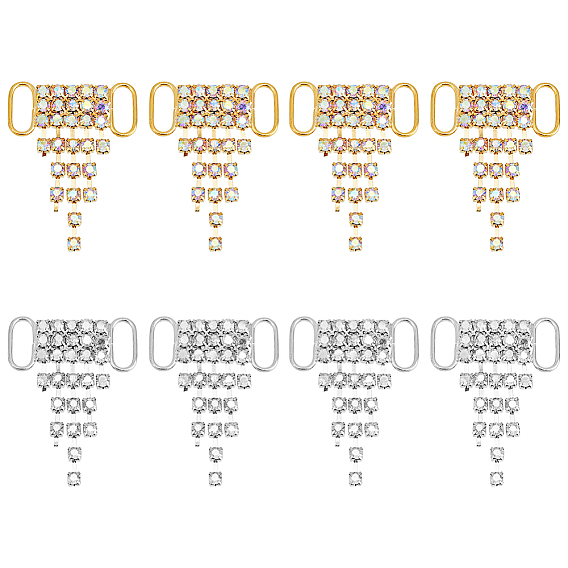 8 шт 2 цвета латунь стразы украшение для обуви, пряжки для туфель своими руками, треугольные