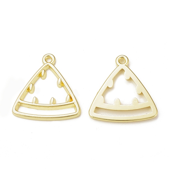 Rack Plating Alloy Watermelon Open Back Bezel Pendants, For DIY UV Resin, Epoxy Resin, Pressed Flower Jewelry,  Cadmium Free & Nickel Free & Lead Free