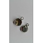 304 Stainless Steel Pendant Rhinestone Cabochon Settings, Flat Round