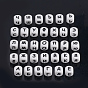 Food Grade Eco-Friendly Silicone Beads, Cube with Russian letters