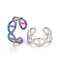304 Stainless Steel Hollow Open Cuff Ring for Women