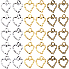 240 шт 3 цвета подвески из сплава в тибетском стиле, полые сердца