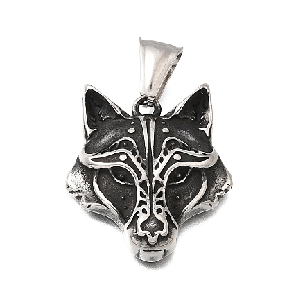 304 подвески из нержавеющей стали, очарование головы лисы