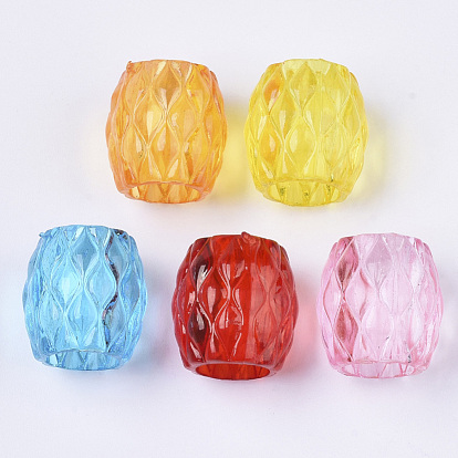 Transparent Acrylic Beads, Dyed, Barrel