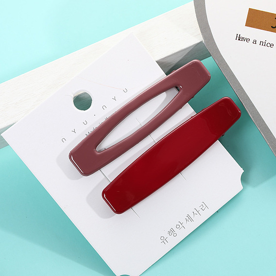 Красочная заколка для волос с геометрическим вырезом, утконосом и пружиной для женской челки