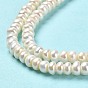 Natural Cultured Freshwater Pearl Beads Strands, Rondelle, Grade 6A