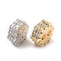Brass Micro Pave Clear Cubic Zirconia Slide Charms, Gear