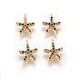Goldton Messing Micro Pave Zirkonia Charms, Seesterne / Seesterne