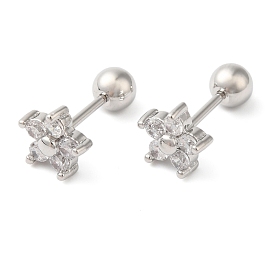 Brass Micro Pave Clear Cubic Zirconia Ear Plug Gauges