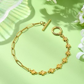 304 из нержавеющей стали ссылка браслеты, Браслет-цепочка из скрепок для женщин, Четыре листа клевера