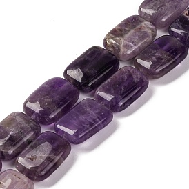 Natural Amethyst Beads Strands, Rectangle