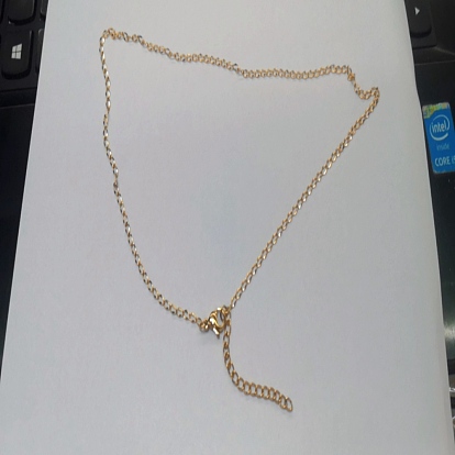 304 Stainless Steel Curb Chain Necklaces, Ion Plating(IP), with Lobster Claw Clasps