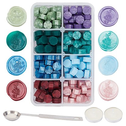 DIY Stamp Making Kits, Including Sealing Wax Particles, Stainless Steel Spoon, Candle
