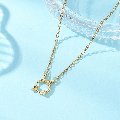 2.5мм 304 ожерелья из нержавеющей стали с цепочкой Фигаро и застежками-пружинными кольцами