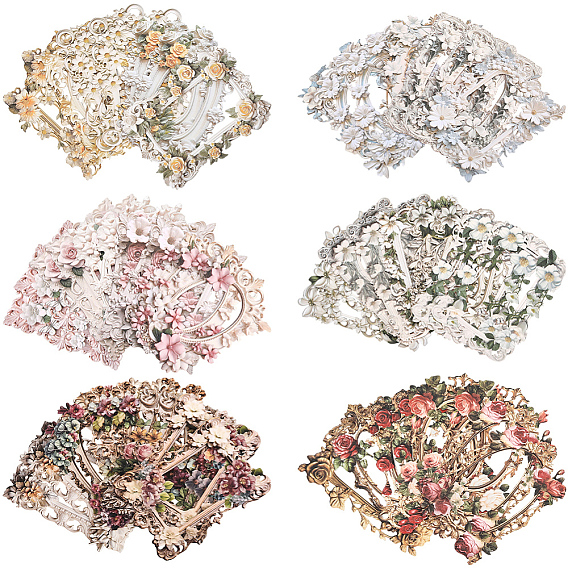 6 наборы 6 цветная бумага самоклеящиеся кружевные наклейки, винтажная рамка для принадлежностей для изготовления альбомов