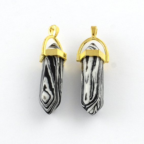 Зебра яшма камень подвески с выводами сплава