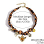 Colliers foulard pendentif en alliage émaillé et plastique pour femmes, or