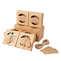 PandaHall Elite Kraft Paper Cookie Box, Flip Cover with Visual Window, with Hemp Rope & Tag, Square