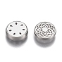 304 Stainless Steel Diffuser Locket Aromatherapy Essential Oil, with Perfume Pad, Perfume Button for Face Mask, Flat Round with Flower of Life