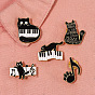 Black Cat Enamel Pin, Golden Alloy Badge for Backpack Clothes