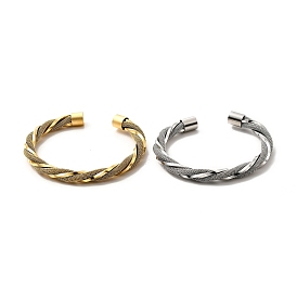 304 Stainless Steel Mesh Twist Rope Open Cuff Bangle for Women