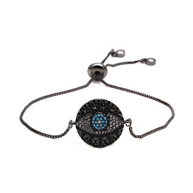 Devil Eye Women's Bracelet - Adjustable Pull Bracelet with Copper Micro-inlaid Zircon, Valentine's Day.
