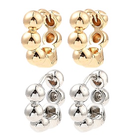 Brass Beaded Hoop Earrings, Ring