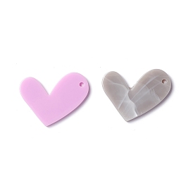 Opaque Acrylic Pendants, Heart