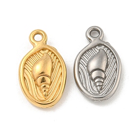 Ионное покрытие (ip) 304 подвески из нержавеющей стали, овал с подвесками-ракушками