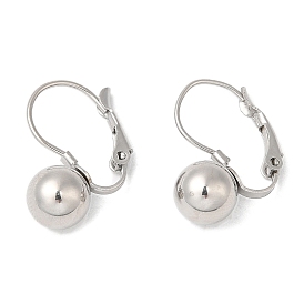 304 Stainless Steel Leverback Earrings, with 201 Stainless Steel Round Ball