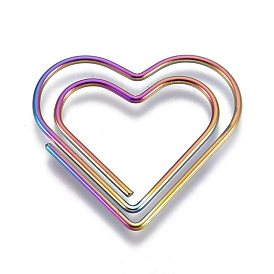 Heart Shape Iron Paper Clips, Cute Paper Clips, Funny Bookmark Marking Clips
