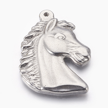 Pendentifs en acier inoxydable, tête de cheval
