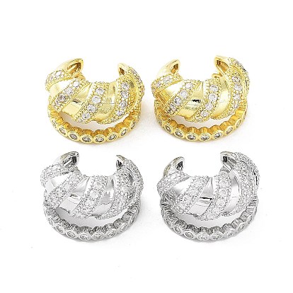 Серьги-манжеты из латуни с микропаве и кубическим цирконием для женщин, долговечный, без свинца и без кадмия